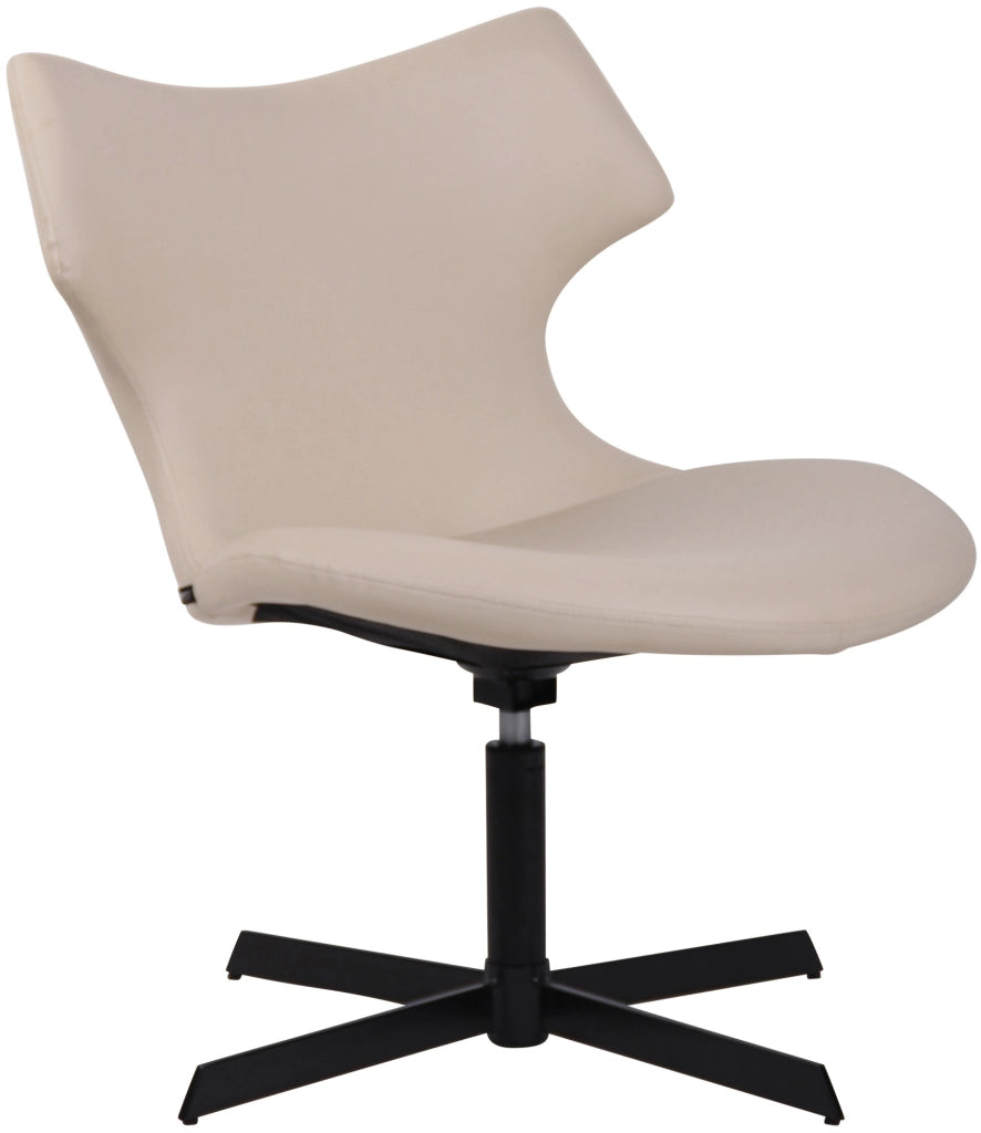 Sedia da lounge Welland in similpelle crema