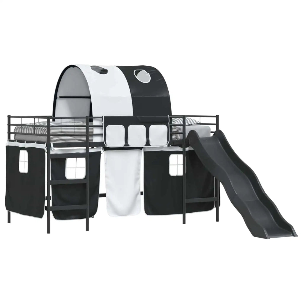 Struttura del letto loft per bambini Nero 107 x 200 cm Metallo