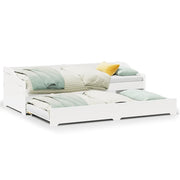 Letto singolo | Letto per adulti | Lettino con Rotelle senza Materasso IRUN Bianco 90x200 cm