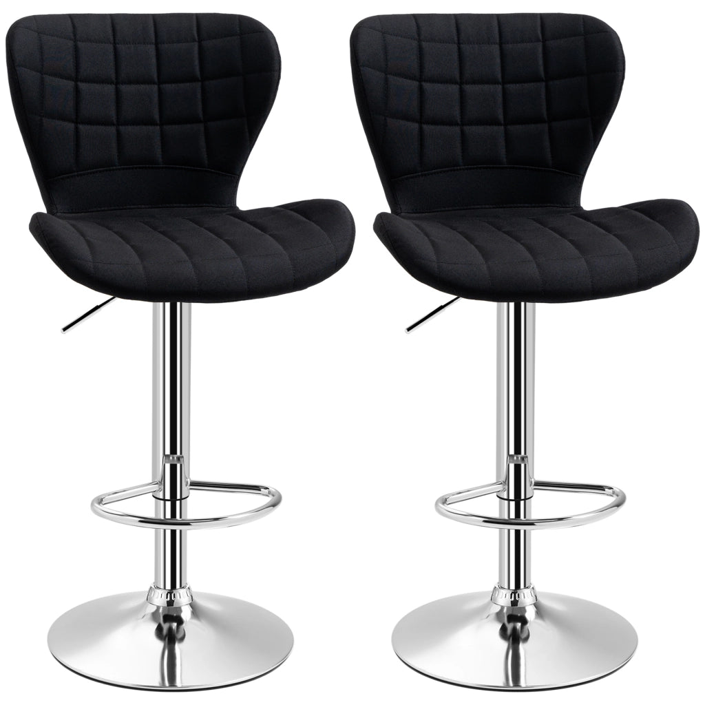 Sgabello da Bar Design Moderno Regolabile Girevole 360¡ã ¨C Zephmum ¨C Lino Nero 59-81 cm