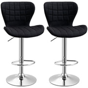 Sgabello da Bar Design Moderno Regolabile Girevole 360¡ã ¨C Zephmum ¨C Lino Nero 59-81 cm