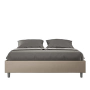 Letto matrimoniale contenitore imbottito 160x190 similpelle tortora Azelia