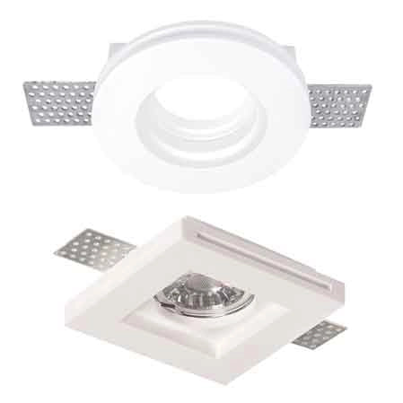 PORTAFARETTO INCASSO IN GESSO CON RETE Mod. Quadrato - 100x100x27 mm