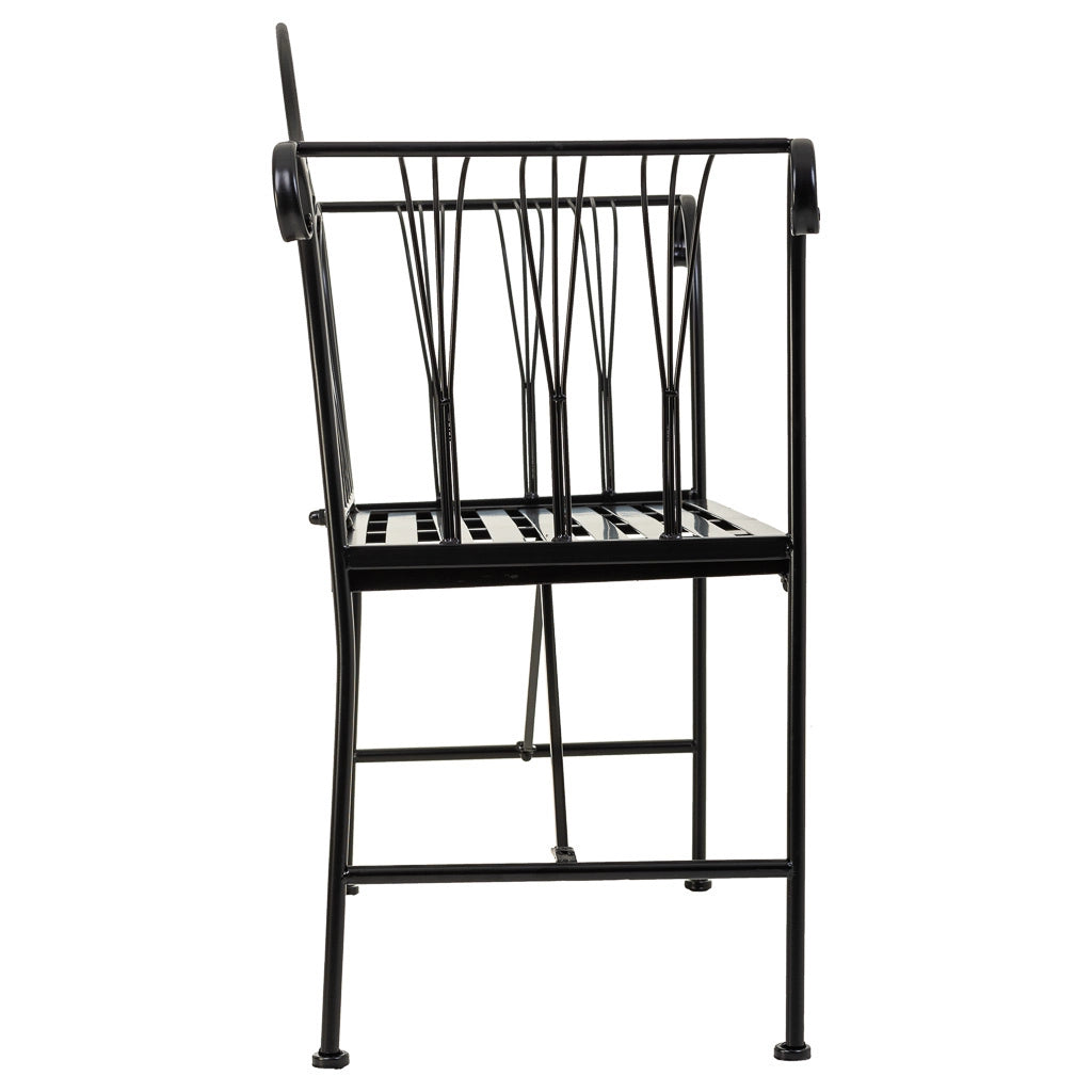 Panca in ferro battuto nera 110x50x88h