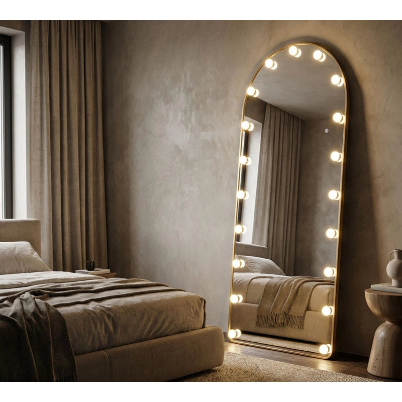 Specchio Da Terra Led Hollywood Arco cm 70x6-45x170 (luce Con 3 Temperature Di Colore)