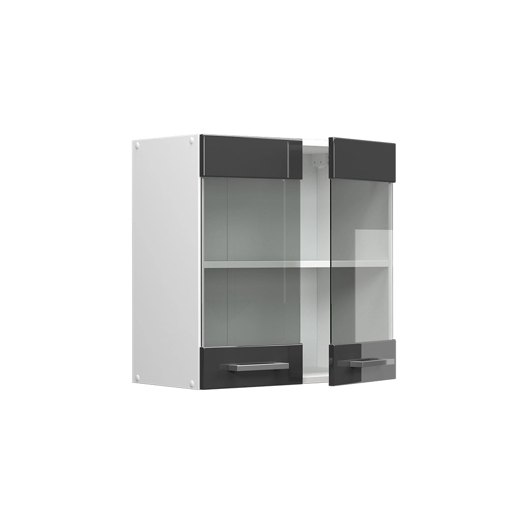 Vicco Mobile da cucina in vetro Antracite lucido 60 cm