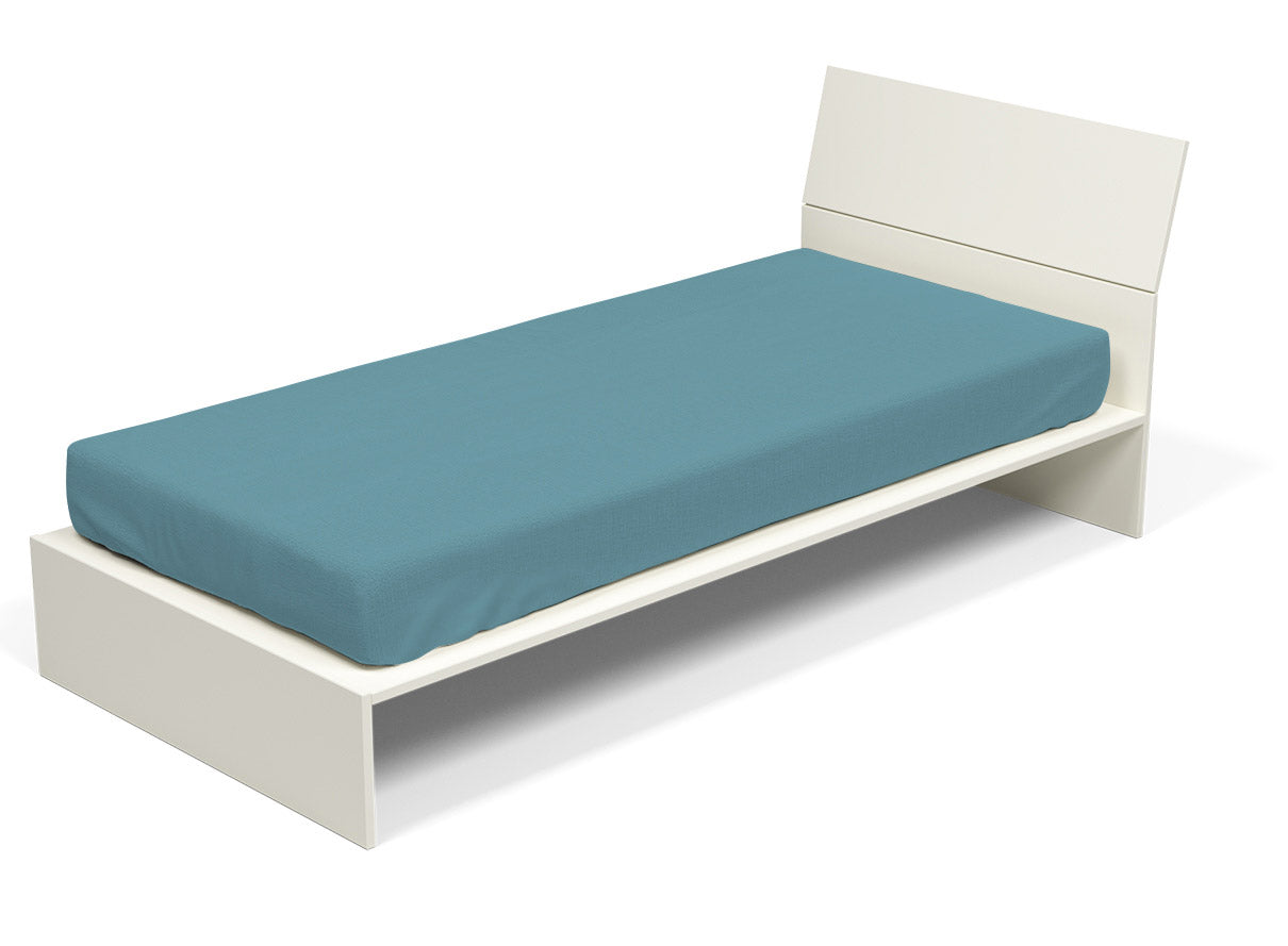 Lenzuolo Sotto1 Piazza e Mezzo con Angoli ed Elastico Tinta Unita in Cotone Ottanio