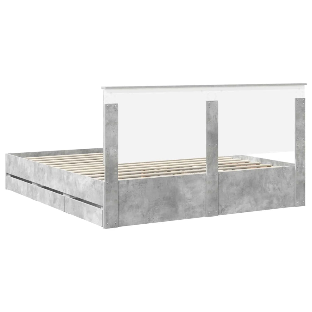 Struttura del letto con cassetto Grigio cemento 180 x 200 cm 3411092