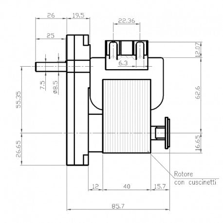 MOTORIDUTTORE STUFA A PELLET KENTA K9117304 12 RPM - 8,5mm MOTORE CARICO PELLET