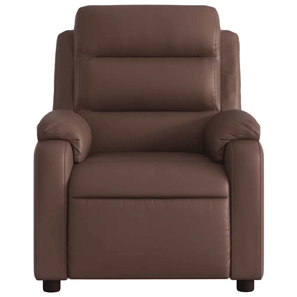 Divano Sedia-Poltrona Reclinabile Marrone in Similpelle 973680
