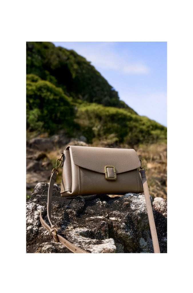 Borsa tote da donna in vera pelle, grigia