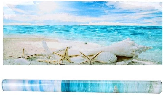 Poster di Fondale per Acquario - Sticker Decorativo - PVC Idrorepellente - 61x30cm - Disegno Realistico - Ideale per Acquari