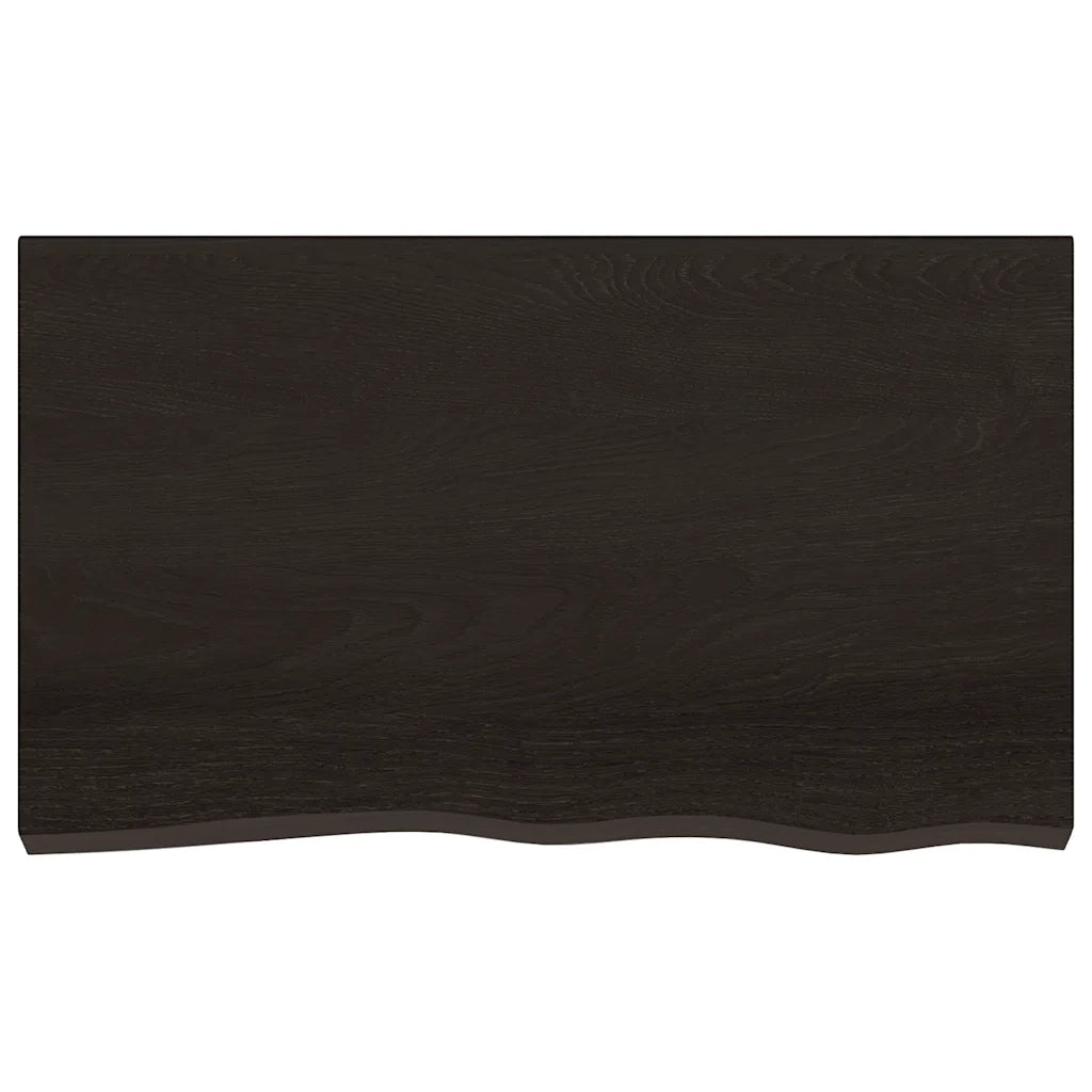 Piano Bagno Marrone Scuro 100x60x(2-6) cm Legno Trattatocod mxl 78908