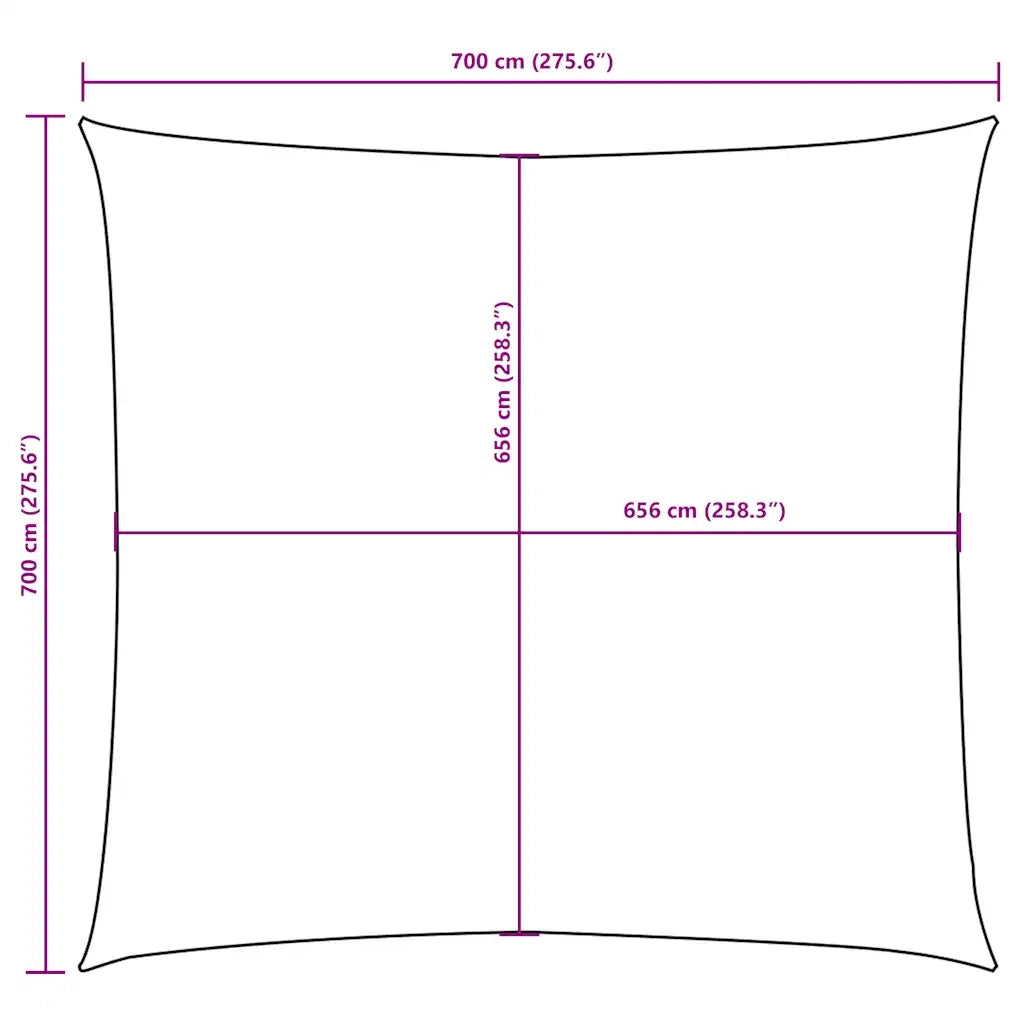 Parasole a Vela in Tela Oxford Quadrata 7x7 m Gialla 135583