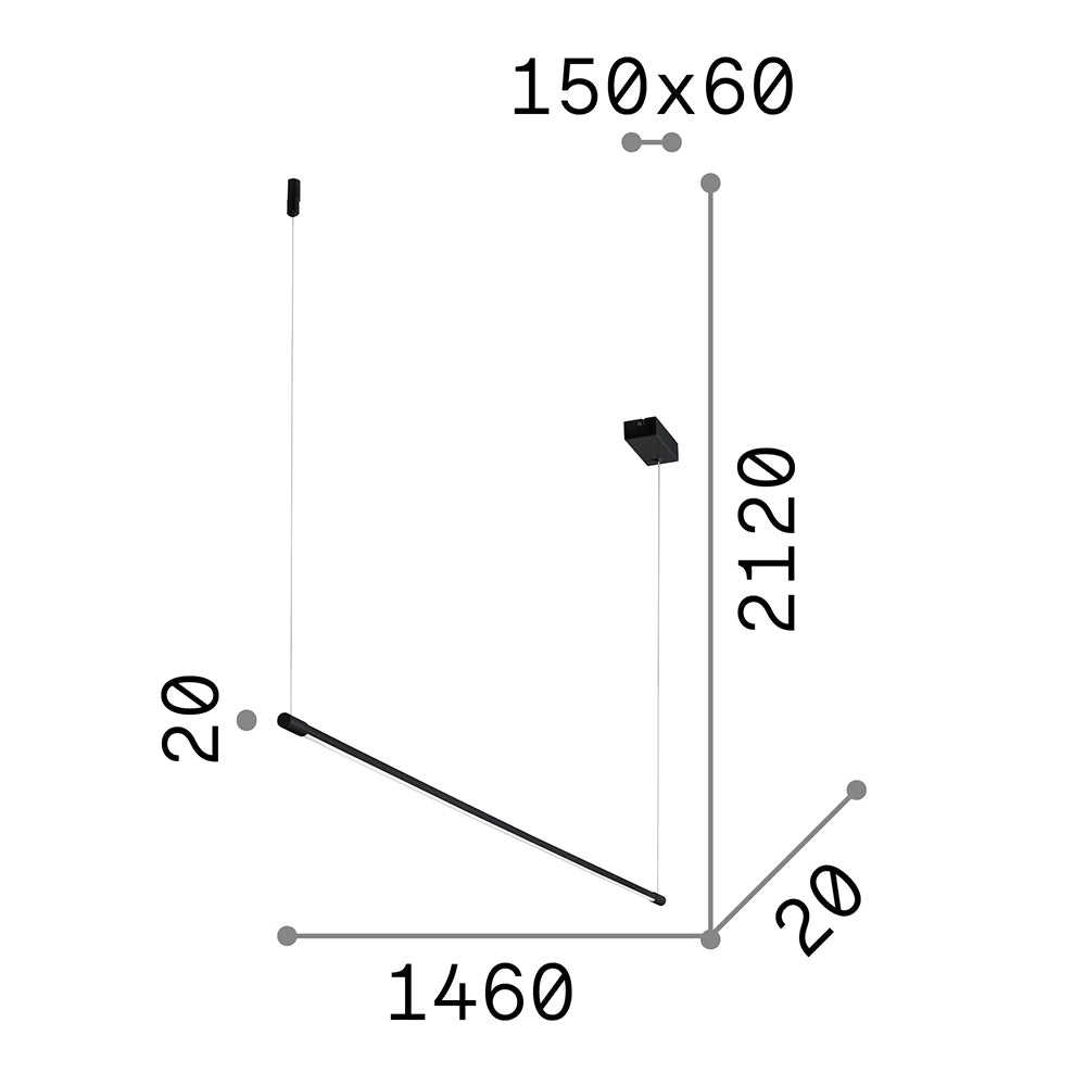 Sospensione Industrial-Minimal Yoko Alluminio-Plastiche Bianco Led 16W 3000K