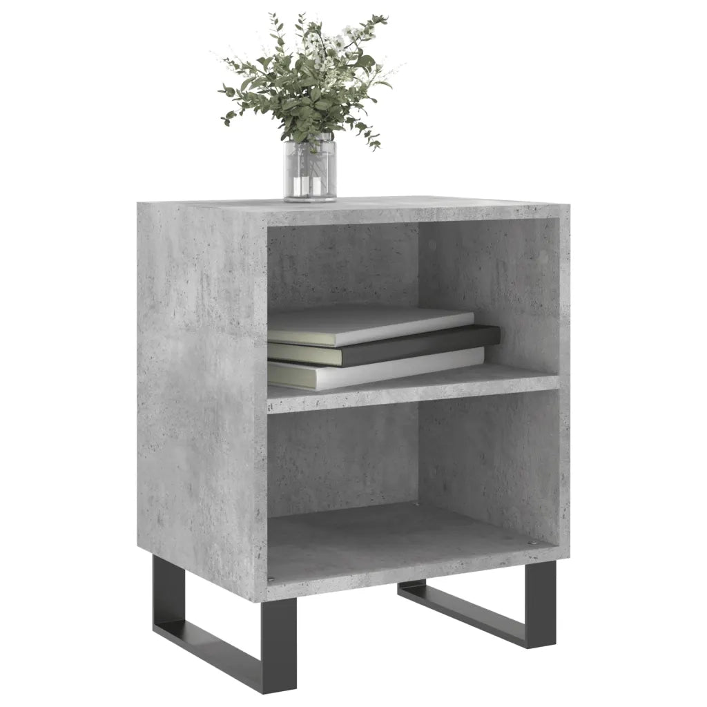 Comodini 2 pz-Set di 2 Tavolino da notte Grigio Cemento 40x30x50 cm in Legno Multistrato 463673
