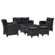 Set Divani da Giardino 6 pz con Cuscini in Polyrattan Nerocod mxl 118887