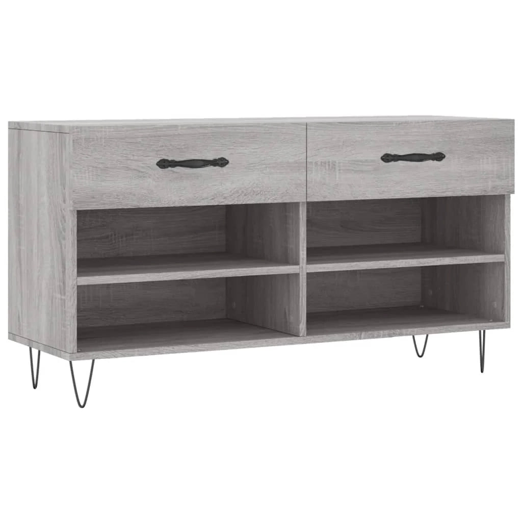 Panca portascarpe/stivali cassettiera scaffale mobiletto portaoggetti per ingresso legno Sonoma 102 x 35 x 55 cm legno ingegnerizzato grigio 02_0023000