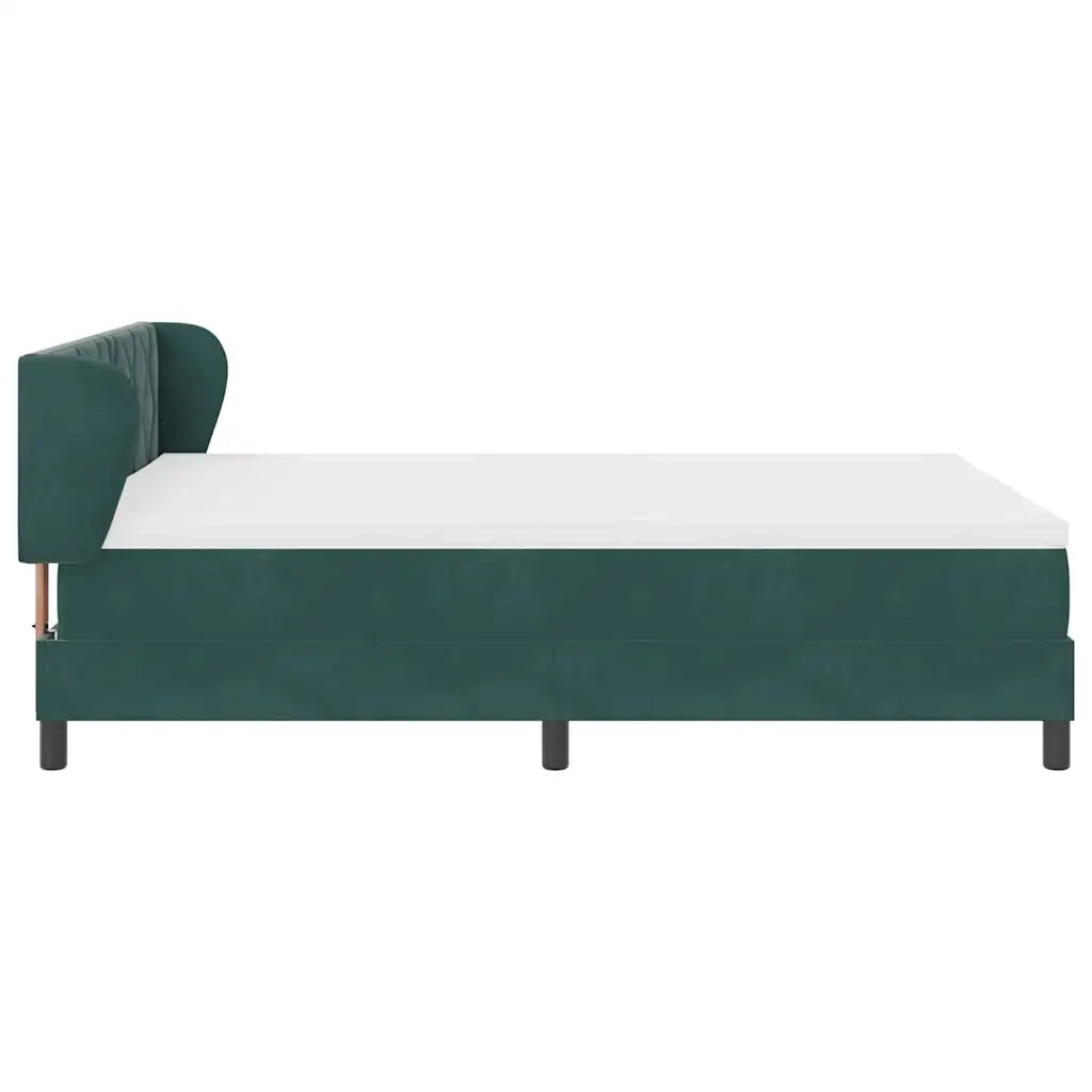 Letto a molle con testiera Verde scuro 140 x 190 cm Velluto 3340439