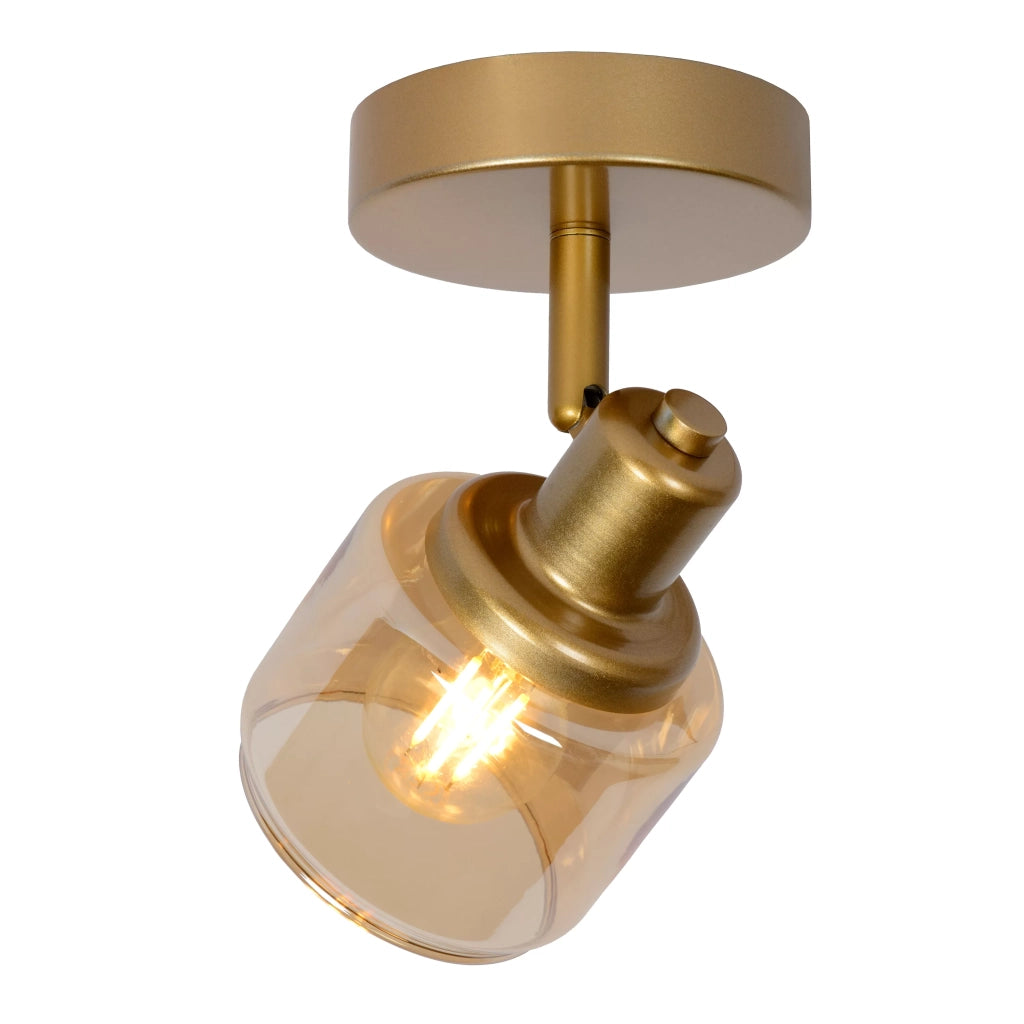 Plafoniera/Applique BJORN oro in vetro 1xE14 40W Lucide