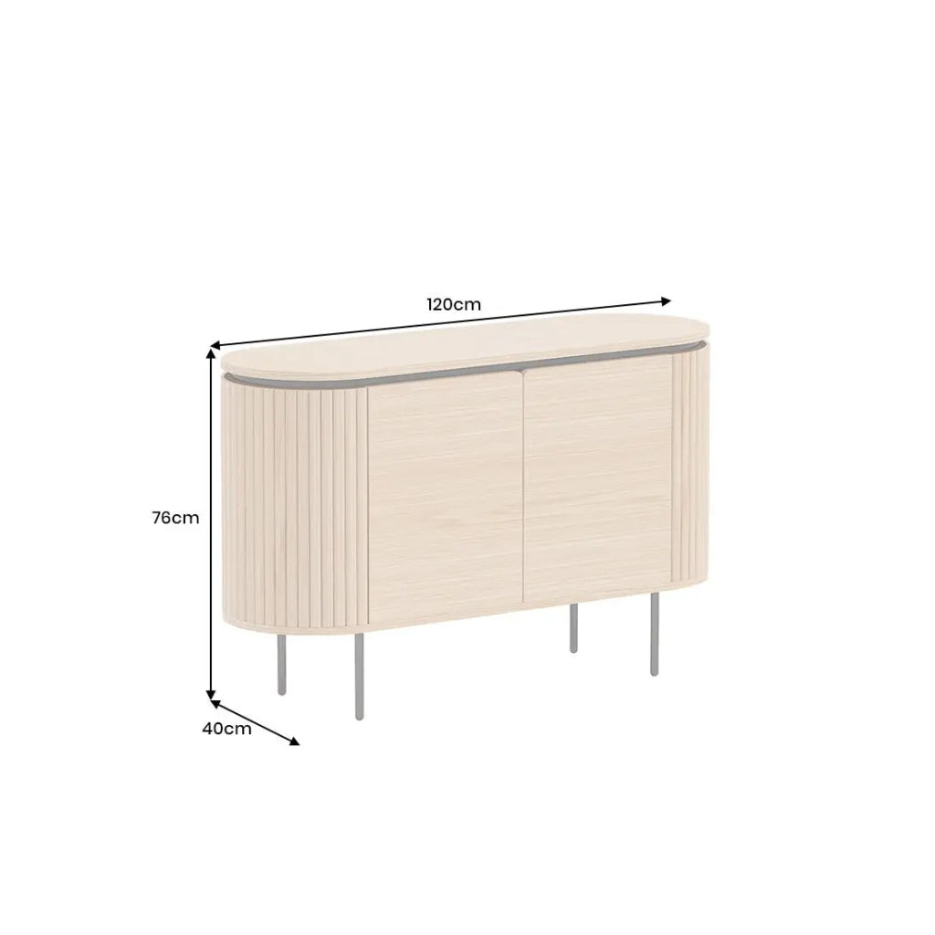 Buffet 120 cm 2 porte rovere chiaro e nero – Collezione SÖREN