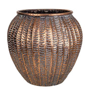 Fioriera in metallo dorato 35x35x32h
