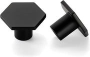 Pacco di 4 maniglie per mobili, maniglie per cassetti in metallo, maniglie a sei facce, maniglie per cassetti, maniglie per porte con foro singolo, maniglie in metallo vintage nero per cassetti
