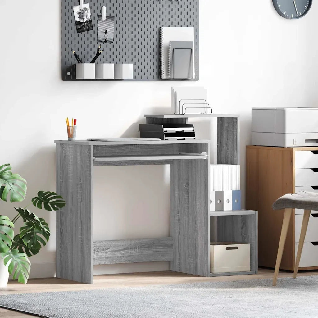 Scrivania | Tavolo da Ufficio Grigio Sonoma 106 x 41 x 88.5 cm Legno multistrato