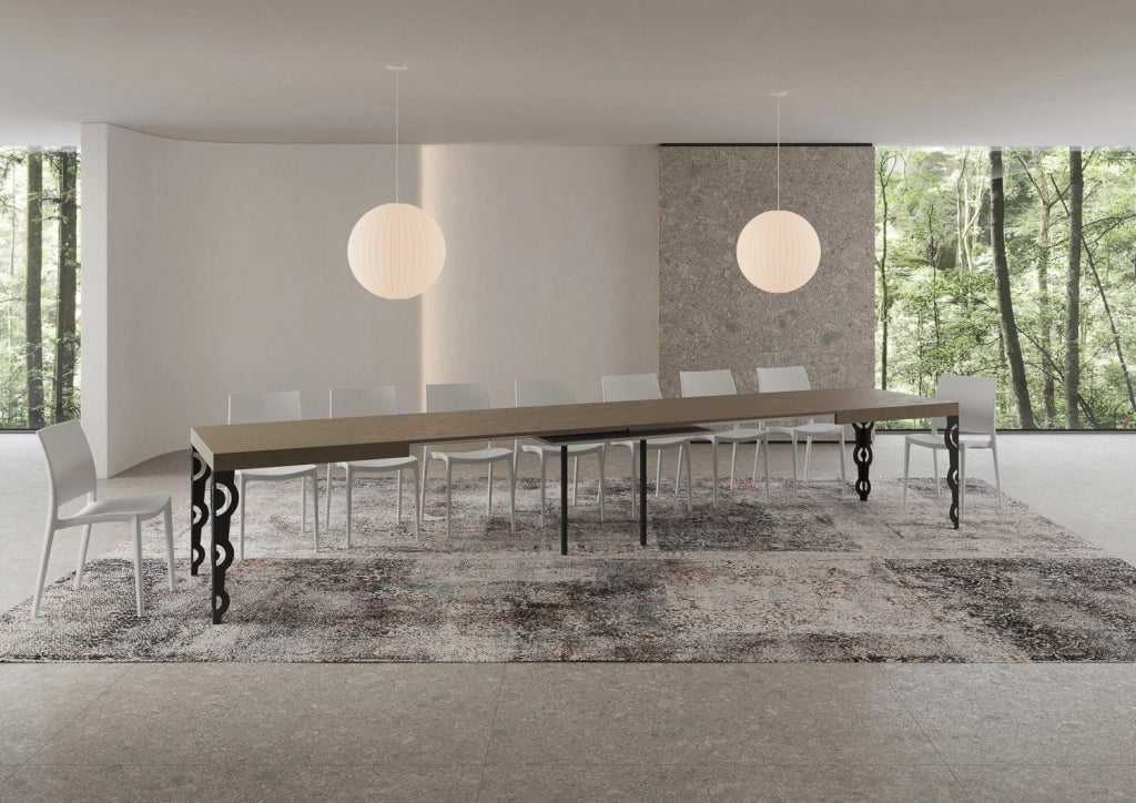 Tavolo allungabile 200/460x90 cm Karamay tortora gambe antracite