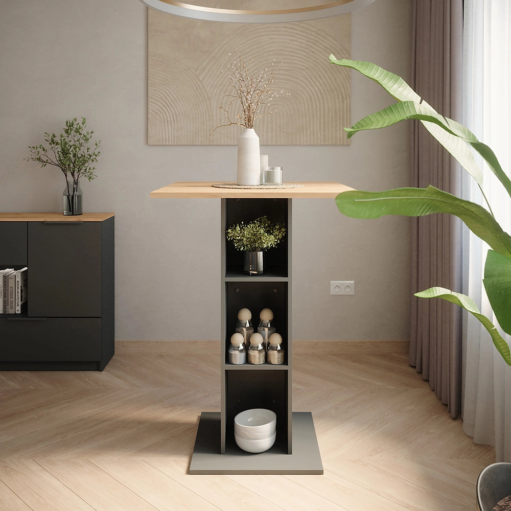 Vicco Tavolo da bar Quercia dorata/antracite 75 x 75 cm