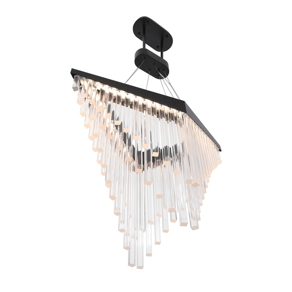 Lampadario glamour nero a V LED 40W Vivien Quintiesse