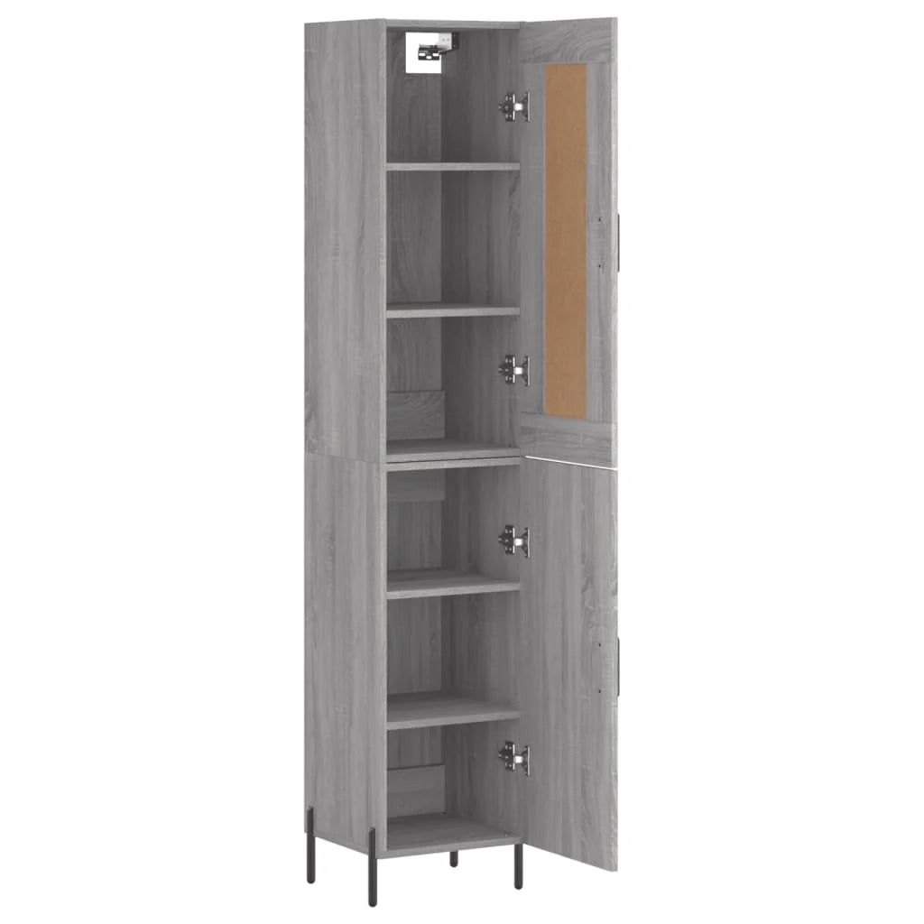 Buffet credenza cassettiera armadio mobile contenitore organizer cucina soggiorno salotto rovere Sonoma alto 34,5 x 34 x 180 cm legno ingegnerizzato grigio 02_0035312