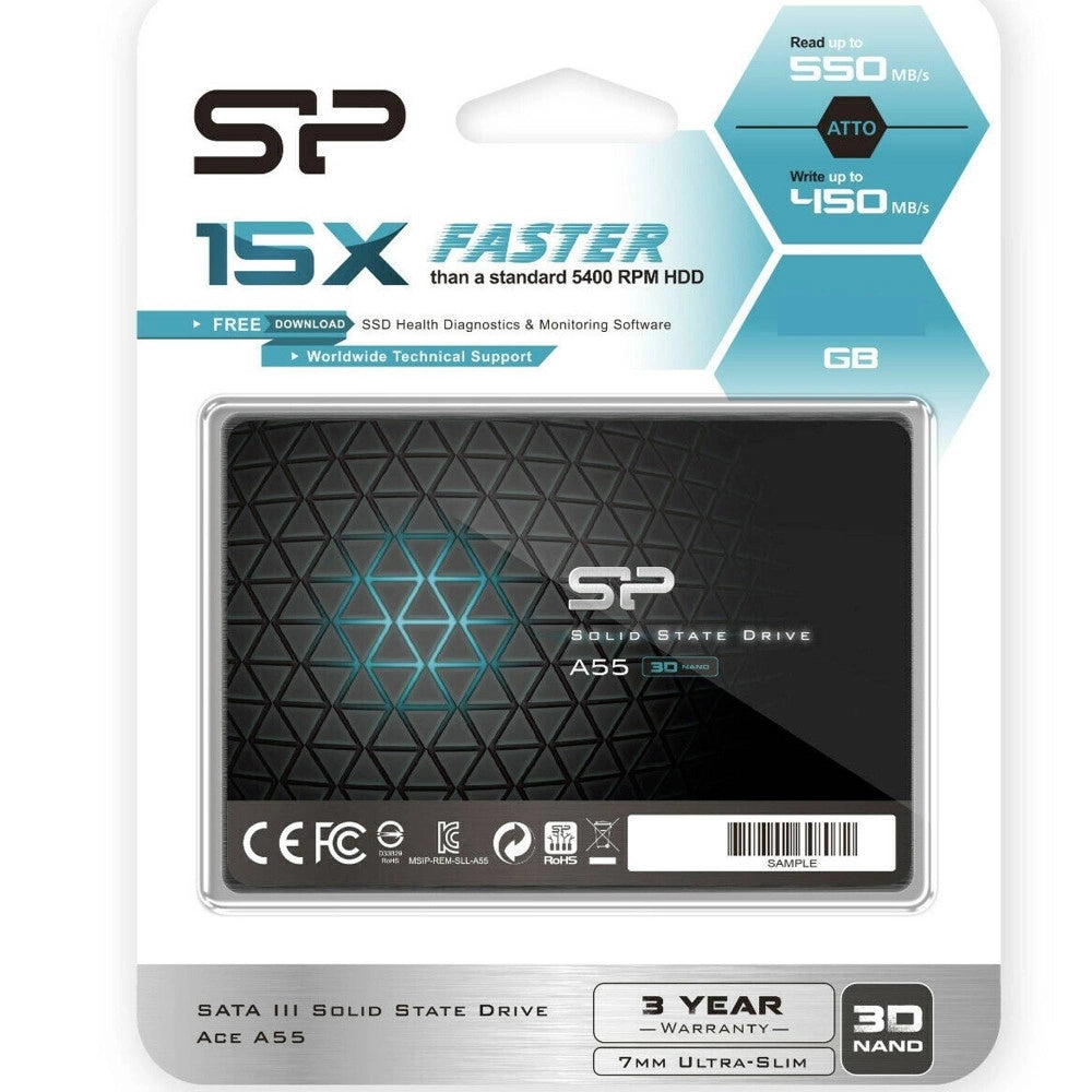 Trade Shop - Hard Disk Interno Ssd 256gb High Sata 3 2,5'' Per Computer Desktop Laptop Sp A55 -