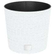 Fioriera | Cassetta per fiori | Vaso con Interno Rimovibile Bianca 15 / 15,3 L PP Rattan