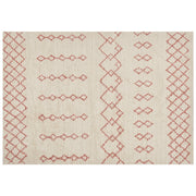 Tappeto beige e rosa in cotone 160 x 230 cm motivo geometrico rettangolare soggiorno camera da letto
