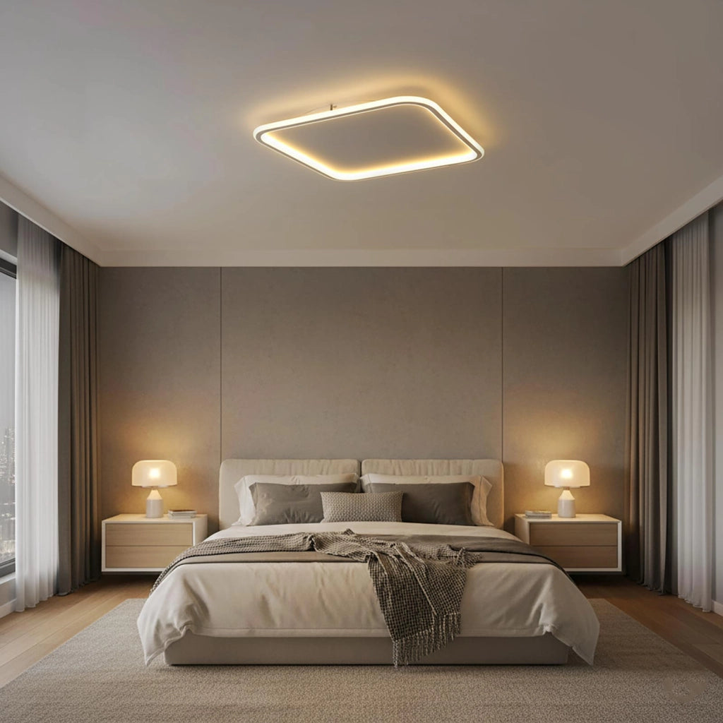 Plafoniera moderna quadrata LED 50W interruttore CCT luce indiretta soffitto bagno cucina ufficio 4000lm 50cm