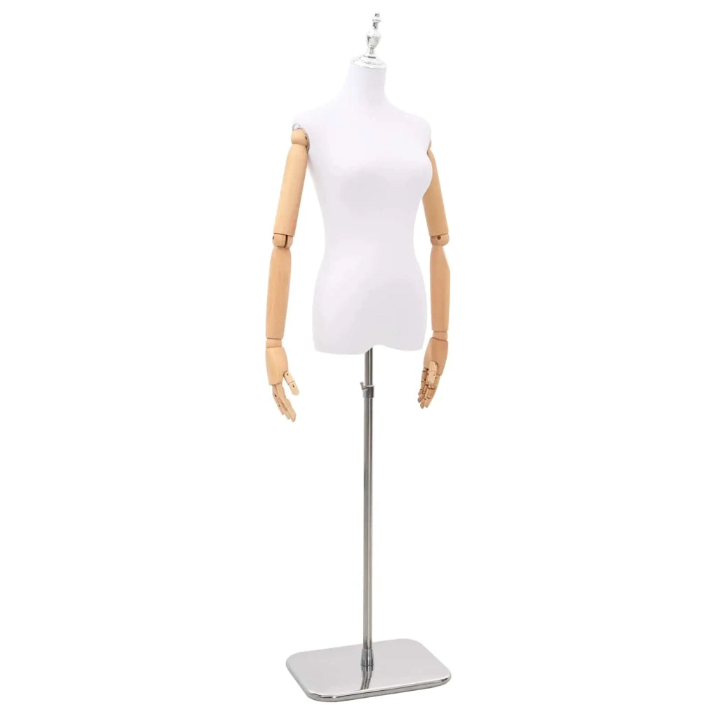 Manichino Regolabile 165-213 cm con Base Femmina PP Bianco 42041701