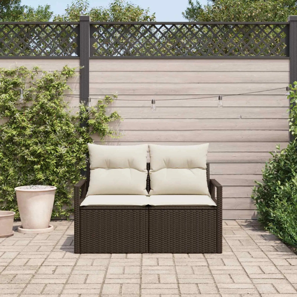 Divano da giardino con cuscino 120 x 62 x 69 cm. polyrattan 42006753