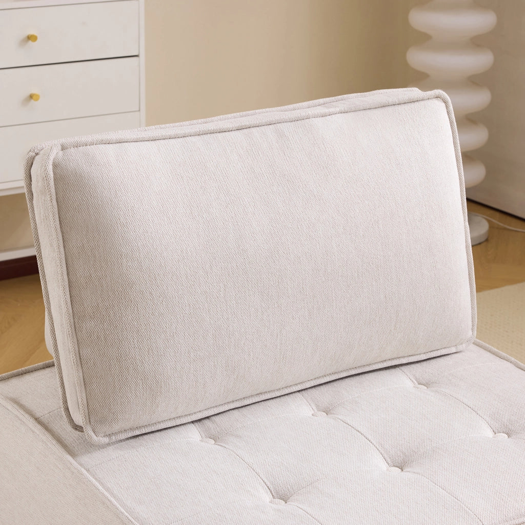 Divano relax modulare compatto in lino beige