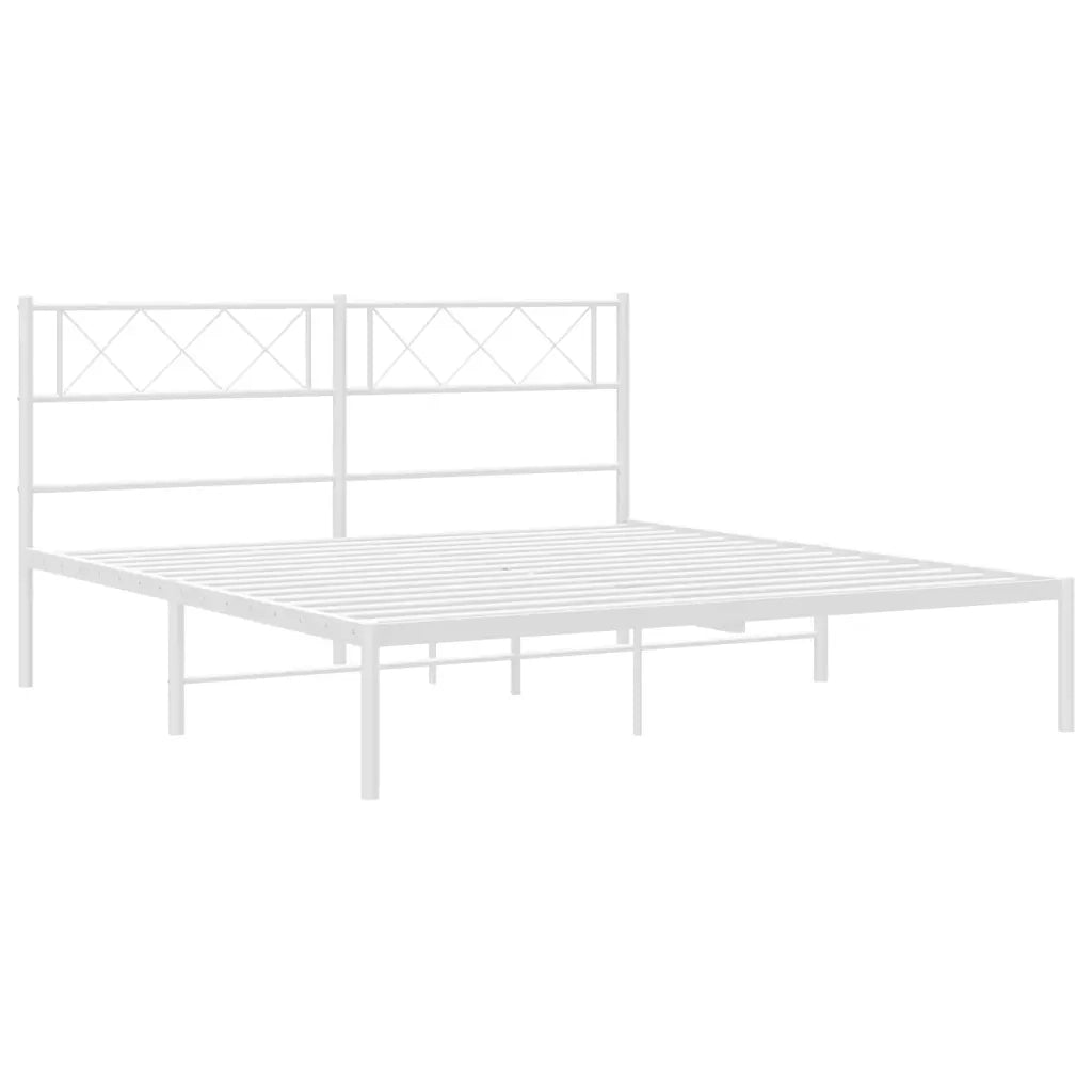 Giroletto con Testiera-Struttura Letto con testiera Metallo Bianco 135x190 cm 943536