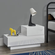 Comodino da Notte a 2 Cassetti 38 x 70 x 35 cm Cassettiera e Portaoggetti Mobile da Divano/Letto Posizione a Destra -
