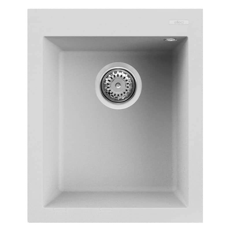 Lavello Elleci Incasso 1 vasca 41x50 Quadra 100 Granitek Bianco LGQ10068