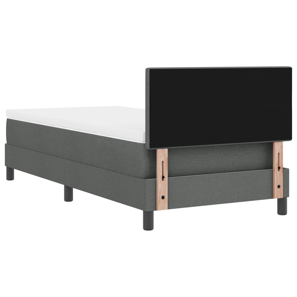 Letto a Box con Materasso e LED Grigio Scuro 90x190 cm Tessuto