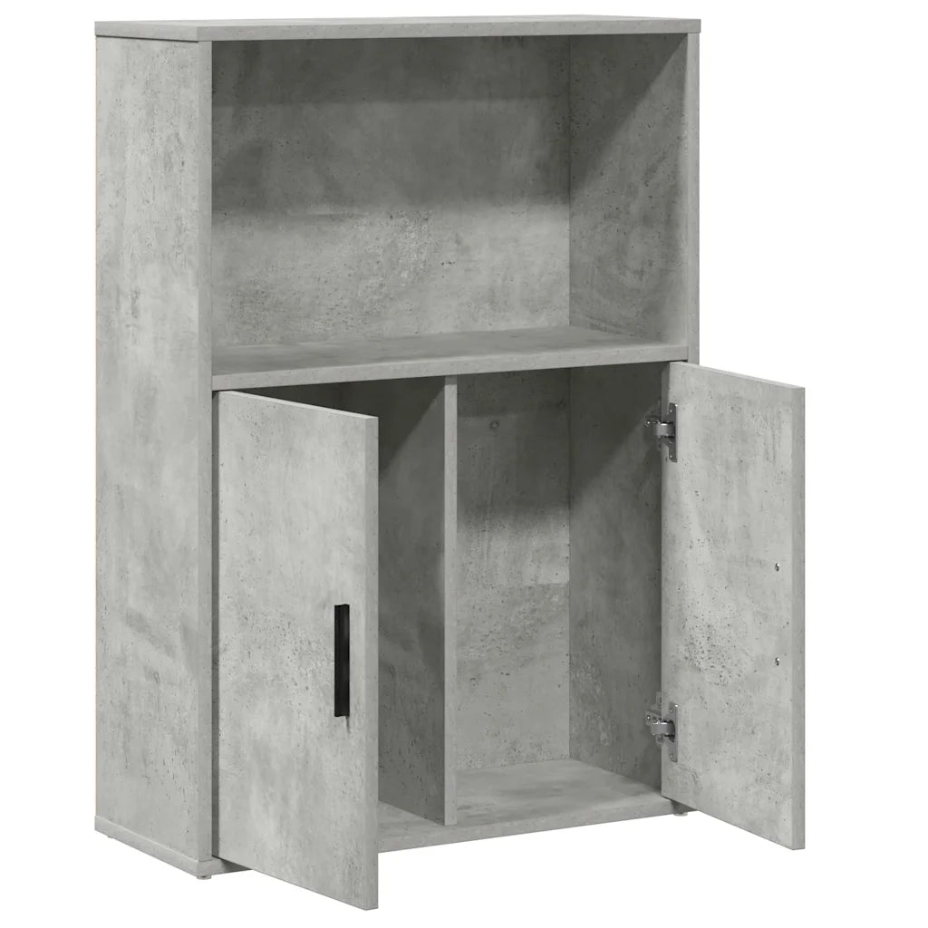 Libreria Grigio Cemento 60x24x85 cm in Legno Multistrato
