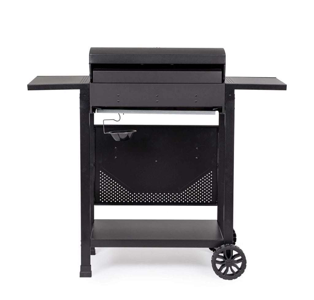 Barbecue a Gas 3 Bruciatori 109,5x51x98,7h cm Accensione Piezoelettrica in Acciaio Louis Nero