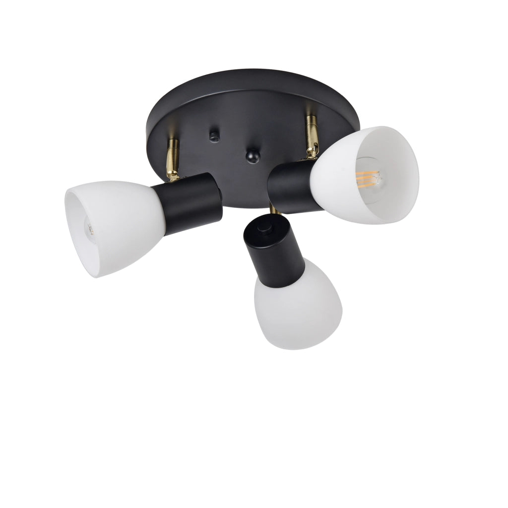 Lampadario Abbey con 3 Paralumi Orientabili in Vetro Bianco lux.pro
