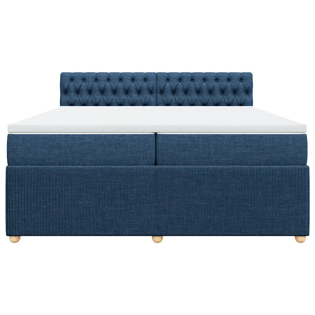 Giroletto a Molle con Materasso Blu 200x200 cm in Tessuto 3289876