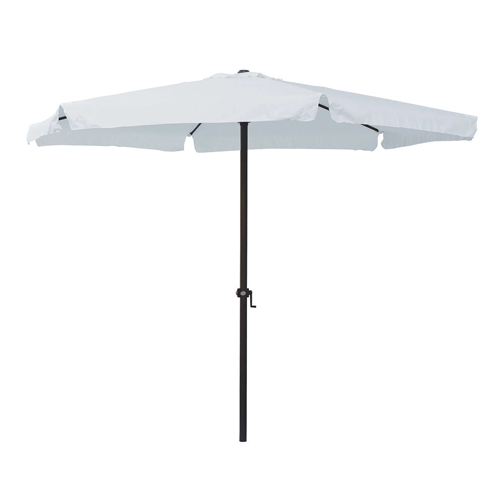 Ombrellone Rotondo da Giardino Ø 3 m Palo Ø48 mm Struttura in Acciaio Esterno Bianco