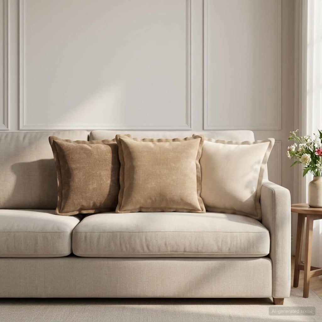 Federa 12 pz HOUTEN Tortora 40 x 40 cm Tessuto Chenille 916866