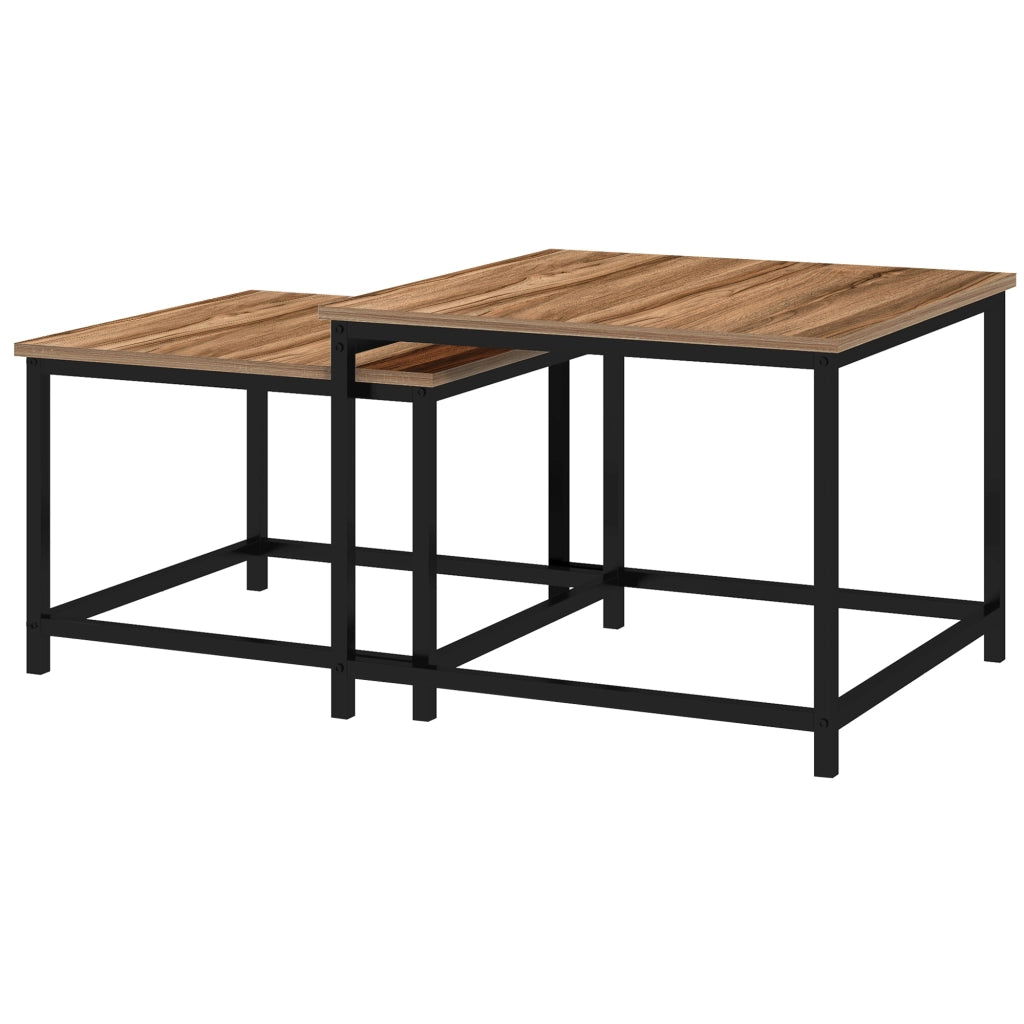Tavolino da salotto ¨C Zephmum ¨C Nero, metallo, effetto legno